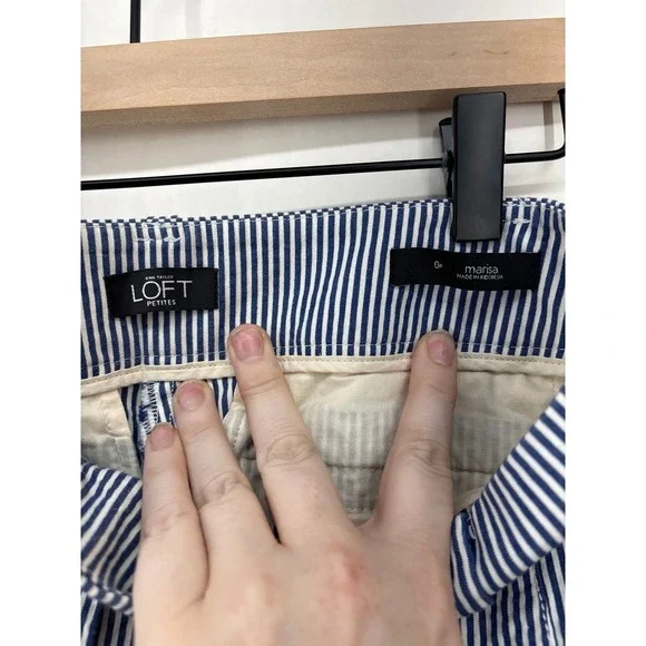 Loft Marissa Seer Sucker Pinstripe pants (size 0) - Picture 5 of 10